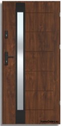 BREMA NERO exterior door with one-way mirror, THICK 70mm, OFF-THE-SHELF, 90 P