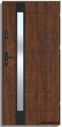 BREMA NERO exterior door with one-way mirror, THICK 70mm, OFF-THE-SHELF, 90 P
