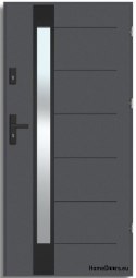 BREMA NERO exterior door with one-way mirror, THICK 70mm, OFF-THE-SHELF, 90 P