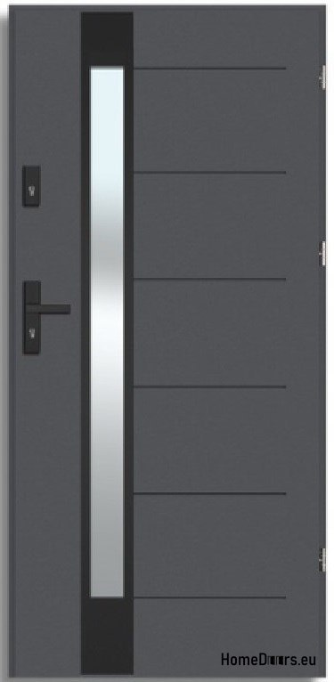 BREMA NERO exterior door with one-way mirror, THICK 70mm, OFF-THE-SHELF, 90 P BREMA NERO exterior door with one-way mirror, THICK 70mm, OFF-THE-SHELF, 90 P