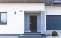 Wooden exterior door Almeria 68 mm warm 90 Left anthracite, READY TO STOCK