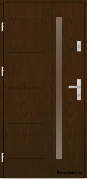 Wooden exterior door Almeria 68 mm warm 90 Left walnut, IN STOCK