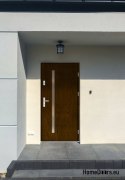 Wooden exterior door Almeria 68 mm warm 90 Left walnut, IN STOCK