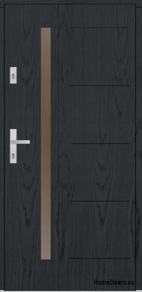 Wooden exterior door Almeria 68 mm warm 90 Right anthracite, READY TO STOCK Wooden exterior door Almeria 68 mm warm 90 Right anthracite, READY TO STOCK