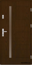 Wooden exterior door Almeria 68 mm warm 90 Right walnut OFF STOCK