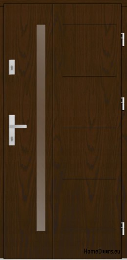 Wooden exterior door Almeria 68 mm warm 90 Right walnut OFF STOCK