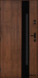 Exterior door Polish steel 55mm Tango 04 90 left walnut