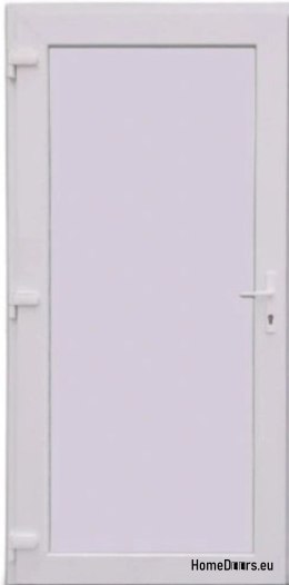 PVC TECHNICAL EXTERIOR HOUSEHOLD DOOR 100X205 cm WHITE LEFT