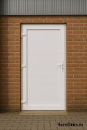 PVC TECHNICAL EXTERIOR HOUSEHOLD DOOR 100X205 cm WHITE LEFT
