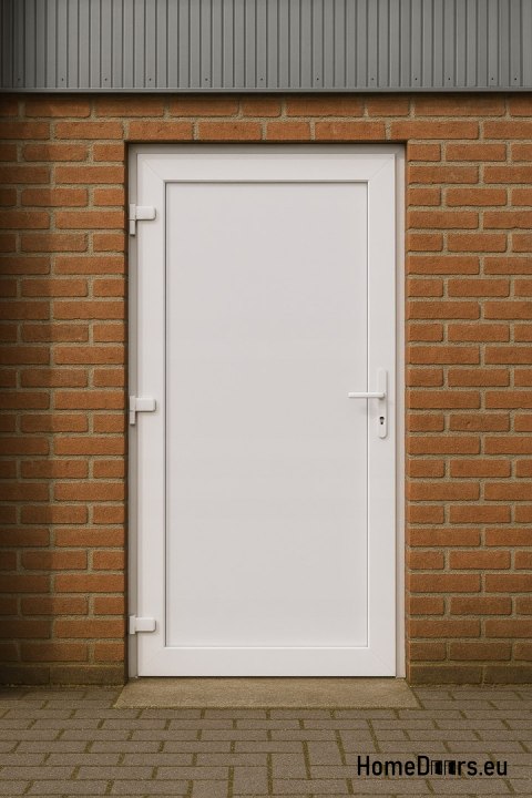 PVC TECHNICAL EXTERIOR HOUSEHOLD DOOR 100X205 cm WHITE LEFT PVC TECHNICAL EXTERIOR HOUSEHOLD DOOR 100X205 cm WHITE LEFT