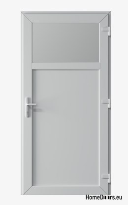 PVC TECHNICAL EXTERIOR HOUSEHOLD DOOR 100X205 cm WHITE RIGHT
