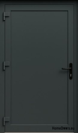 PVC TECHNICAL EXTERIOR HOUSEHOLD DOOR 90X205 cm ANTHRACITE LEFT
