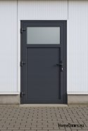 PVC TECHNICAL EXTERIOR HOUSEHOLD DOOR 90X205 cm ANTHRACITE LEFT