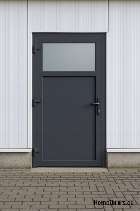 PVC TECHNICAL EXTERIOR HOUSEHOLD DOOR 90X205 cm ANTHRACITE LEFT PVC TECHNICAL EXTERIOR HOUSEHOLD DOOR 90X205 cm ANTHRACITE LEFT