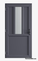 PVC TECHNICAL EXTERIOR HOUSEHOLD DOOR 90X205 cm ANTHRACITE LEFT