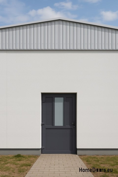 PVC TECHNICAL EXTERIOR HOUSEHOLD DOOR 90X205 cm ANTHRACITE LEFT PVC TECHNICAL EXTERIOR HOUSEHOLD DOOR 90X205 cm ANTHRACITE LEFT
