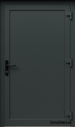 PVC TECHNICAL EXTERIOR HOUSEHOLD DOORS 90X205 cm ANTHRACITE RIGHT