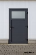 PVC TECHNICAL EXTERIOR HOUSEHOLD DOORS 90X205 cm ANTHRACITE RIGHT
