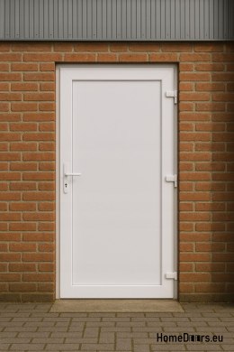 PVC TECHNICAL EXTERIOR HOUSEHOLD DOORS 90X205 cm WHITE RIGHT