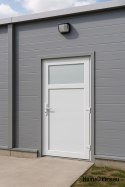 PVC TECHNICAL EXTERIOR HOUSEHOLD DOORS 90X205 cm WHITE RIGHT