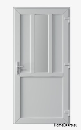 PVC TECHNICAL EXTERIOR HOUSEHOLD DOORS 90X205 cm WHITE RIGHT