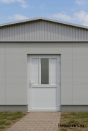 PVC TECHNICAL EXTERIOR HOUSEHOLD DOORS 90X205 cm WHITE RIGHT