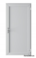 PVC TECHNICAL EXTERIOR HOUSEHOLD DOOR 100X205 cm WHITE RIGHT