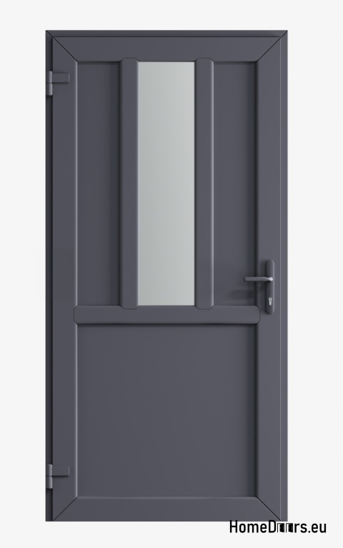 PVC TECHNICAL EXTERIOR HOUSEHOLD DOOR 90X205 cm ANTHRACITE LEFT