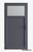 PVC TECHNICAL EXTERIOR HOUSEHOLD DOOR 90X205 cm ANTHRACITE LEFT