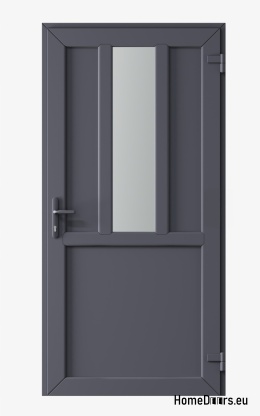 PVC TECHNICAL EXTERIOR HOUSEHOLD DOORS 90X205 cm ANTHRACITE RIGHT