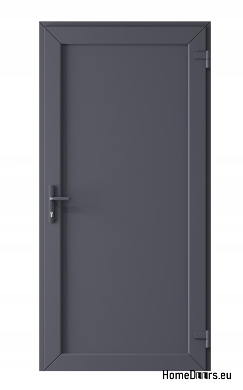 PVC TECHNICAL EXTERIOR HOUSEHOLD DOORS 90X205 cm ANTHRACITE RIGHT
