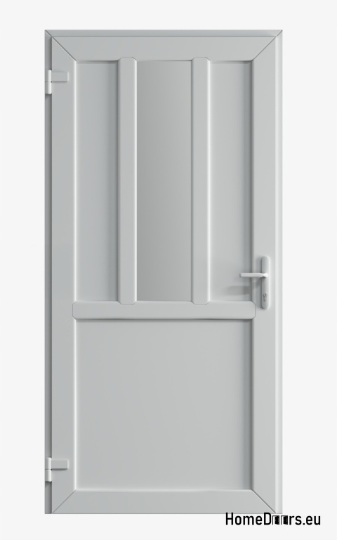PVC TECHNICAL EXTERIOR HOUSEHOLD DOOR 90X205 cm WHITE LEFT