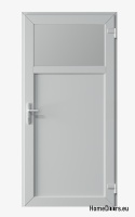 PVC TECHNICAL EXTERIOR HOUSEHOLD DOORS 90X205 cm WHITE RIGHT