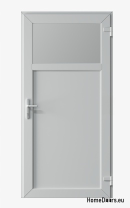 PVC TECHNICAL EXTERIOR HOUSEHOLD DOORS 90X205 cm WHITE RIGHT