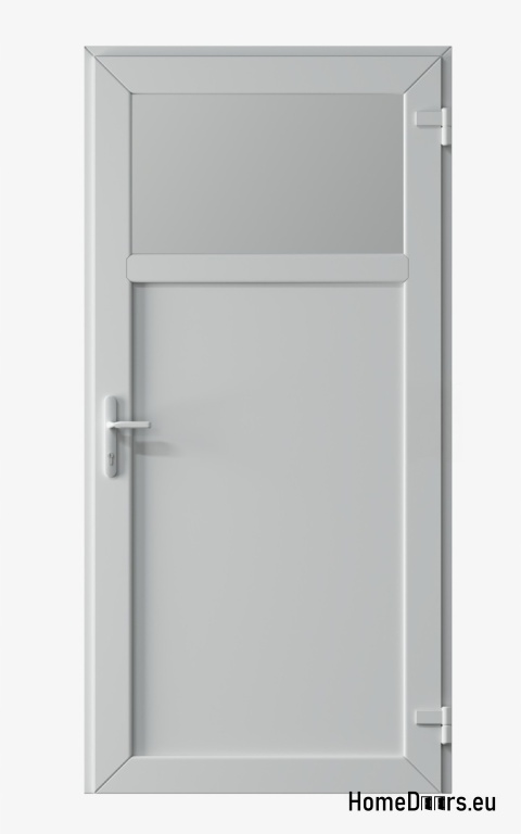 PVC TECHNICAL EXTERIOR HOUSEHOLD DOORS 90X205 cm WHITE RIGHT