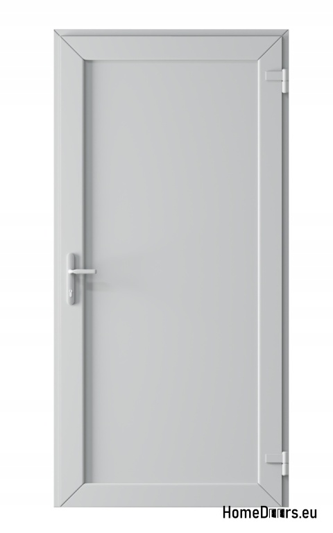 PVC TECHNICAL EXTERIOR HOUSEHOLD DOORS 90X205 cm WHITE RIGHT