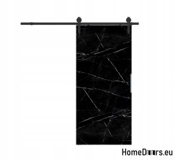 Sliding Door 90 Wall ALFA LOFT P01 Black Marble95+Sliding System