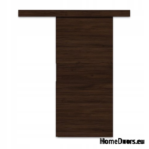 Wall-mounted sliding door ALFA + sliding system BIRCH FATHERS DARK 95