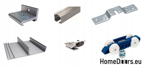 Drzwi przesuwne naścienne ALFA + system przesuwny BRZOZA OJCÓW CIEMNA74