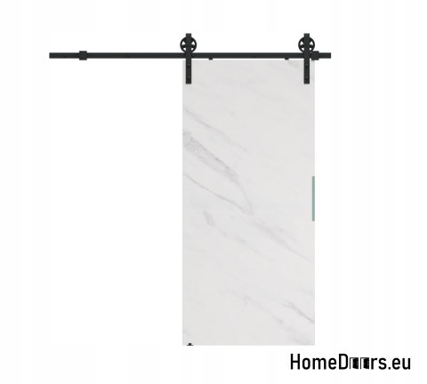 Sliding door 70 wall mounted ALFA LOFT A 04 Marble White74+sliding system
