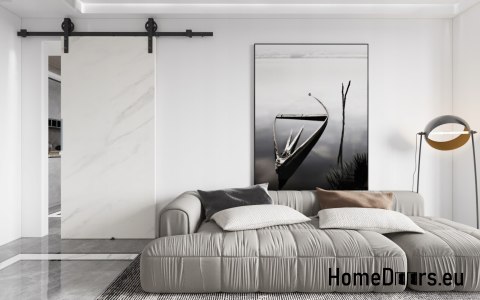 Sliding door 70 wall mounted ALFA LOFT A 04 Marble White74+sliding system