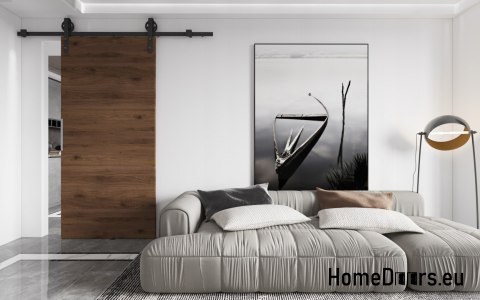 Sliding door 70 wall-mounted ALFA LOFT A 04 Walnut 74 + sliding system