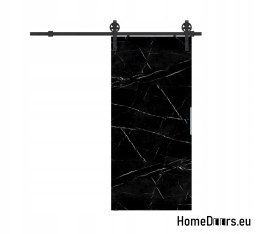 Sliding Door 80 Wall ALFA LOFT A04 Black Marble85+Sliding System