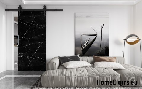 Sliding Door 80 Wall ALFA LOFT A04 Black Marble85+Sliding System