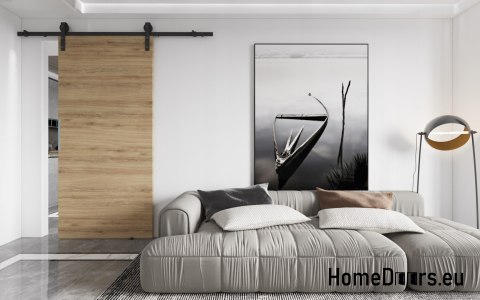 Sliding door 80 wall-mounted ALFA LOFT P 01 Oak Taiga 85 + sliding system