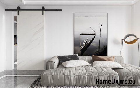 Sliding door 80 wall-mounted ALFA LOFT P 01 Marble White85+sliding system