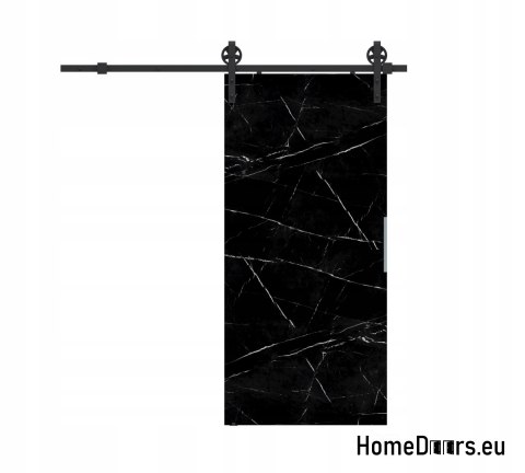 Sliding Door 95 Wall ALFA LOFT A04 Black Marble95+Sliding System