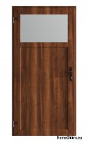 EXTERNAL PVC TECHNICAL UTILITY DOOR 110X205 cm WALNUT LEFT