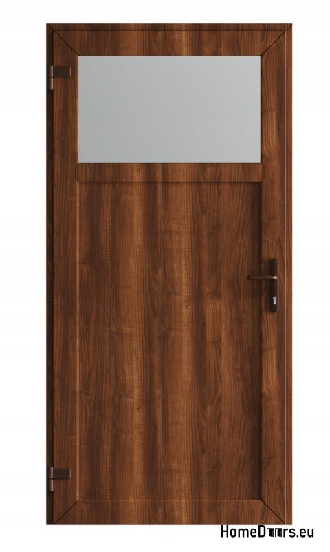 EXTERNAL PVC TECHNICAL UTILITY DOOR 110X205 cm WALNUT LEFT