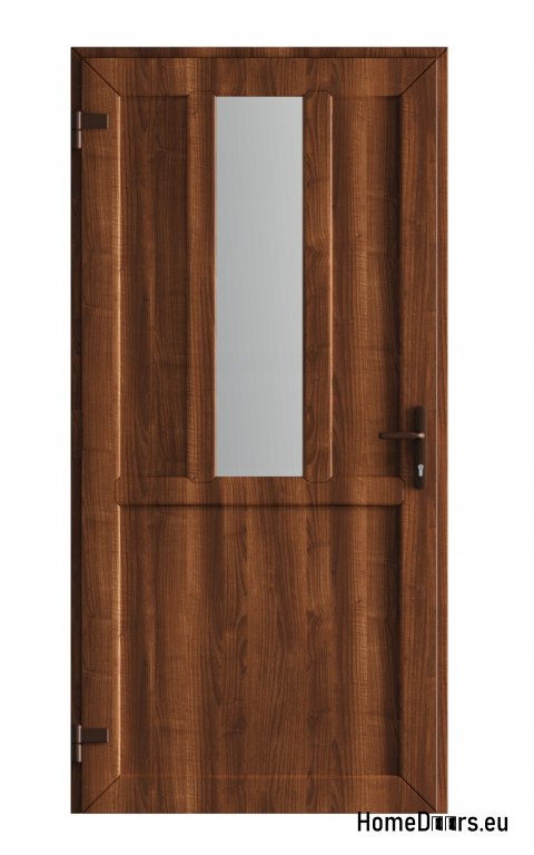EXTERNAL PVC TECHNICAL UTILITY DOOR 110X205 cm WALNUT LEFT